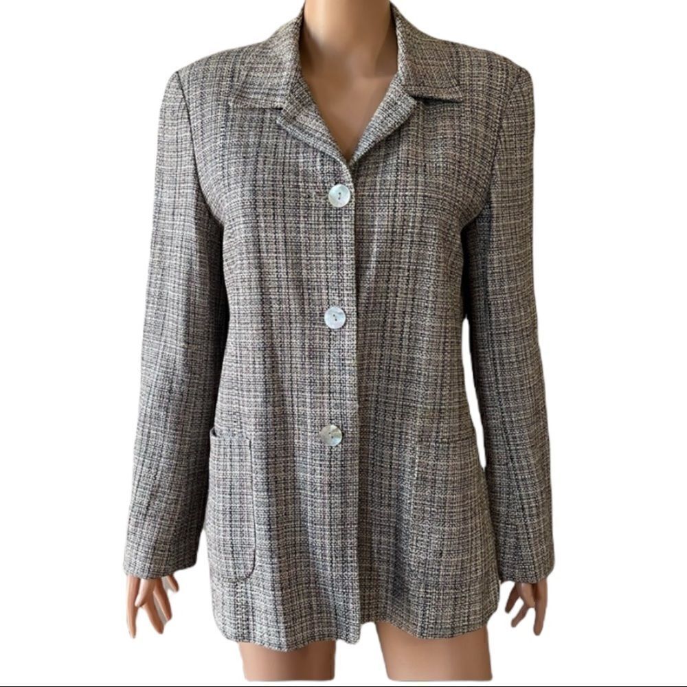 David N. Silk Tweed Multicolor Blazer Sz 10M